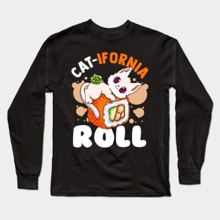 Cat-Ifornia Roll Funny Makizushi Sushi Roll Cute Cat lovers Long Sleeve T-Shirt